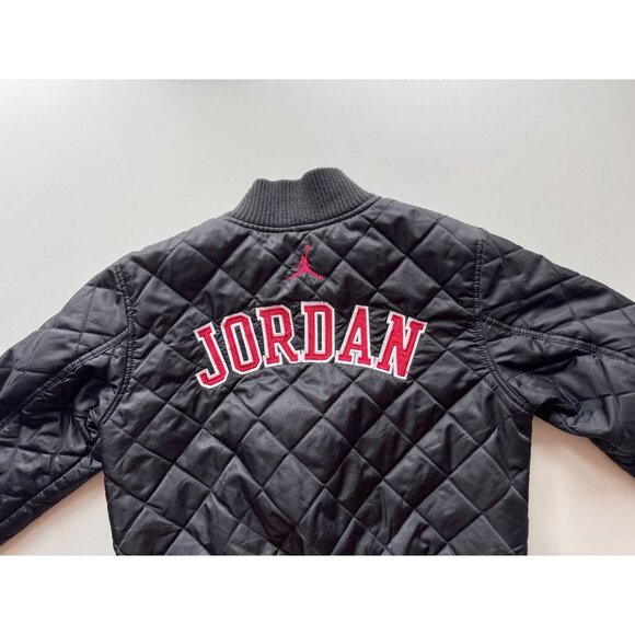 Kids' AIR JORDAN Black Quilted Bomber Jacket, Size M (10-12) - Picture 2 of 14